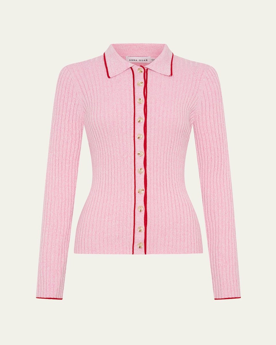 Ashlen Ribbed Button-Front Top